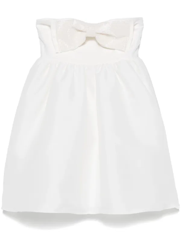 【送料&関税込】self-portrait Taffeta Bandeau Mini Dress White Taffeta Diamante Mini Dress – self-portrait-US