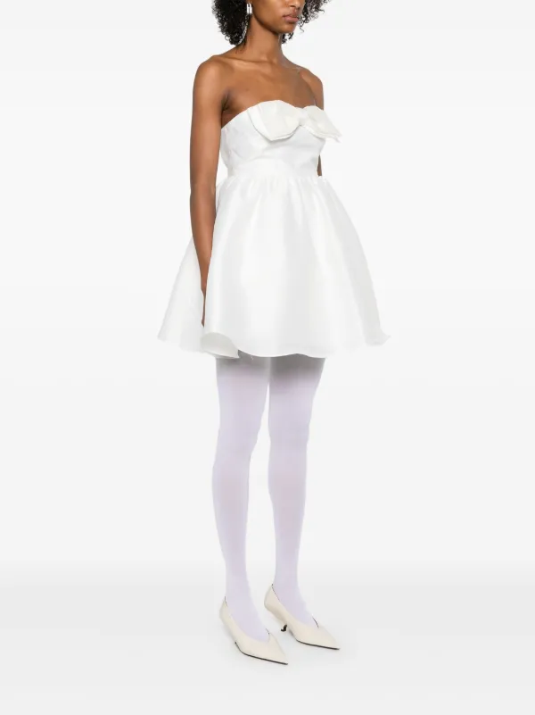 Self-Portrait Taffeta Bandeau Mini Dress | White | FARFETCH HK