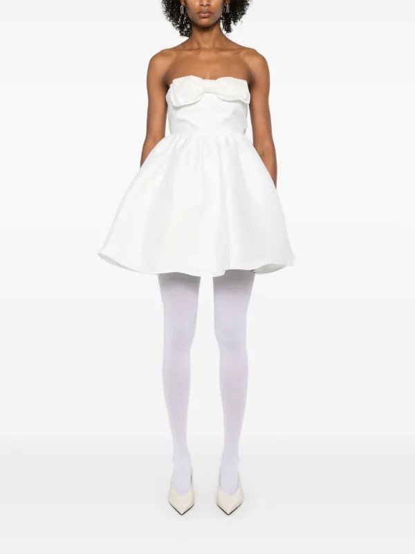Self-Portrait Taffeta Bandeau Mini Dress | White | FARFETCH AU