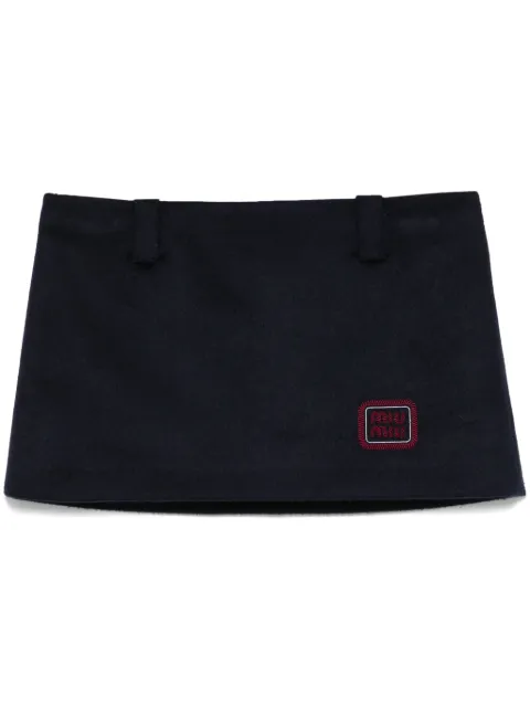 Miu Miu logo-embroidered mini skirt