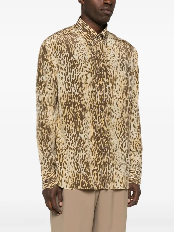 Tシャツ・カットソー TOM FORD '70's Animalier' shirt (HRO003FMS045S25 ZKBRW) TOM FORD animal-print Shirt | Neutrals | FARFETCH