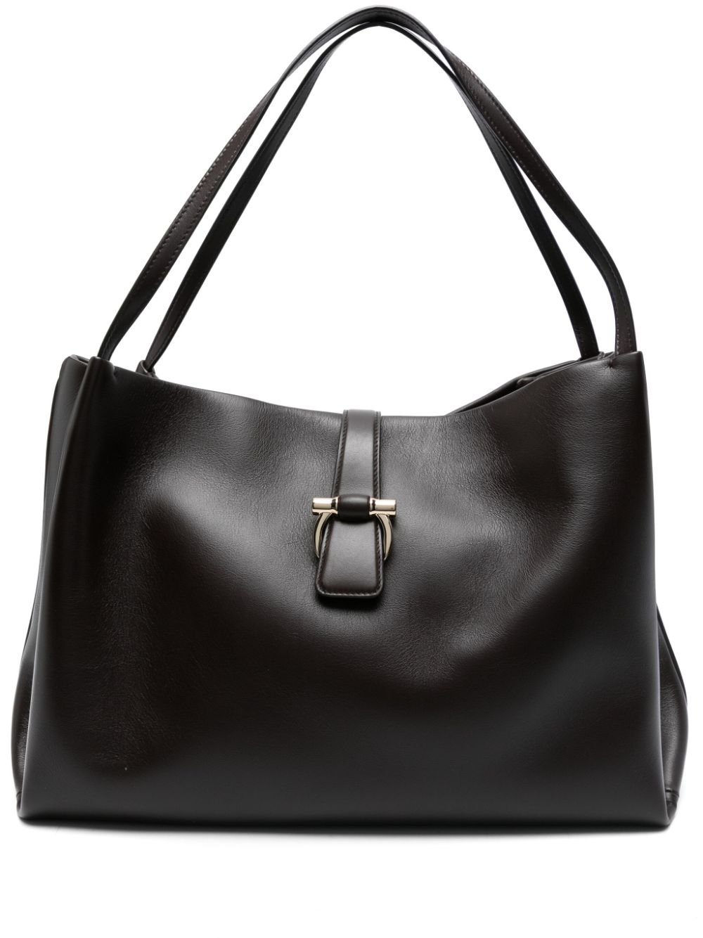 Ferragamo Leren shopper Bruin