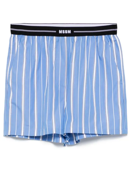 MSGM short à rayures - Bleu - MSGM - Modalova