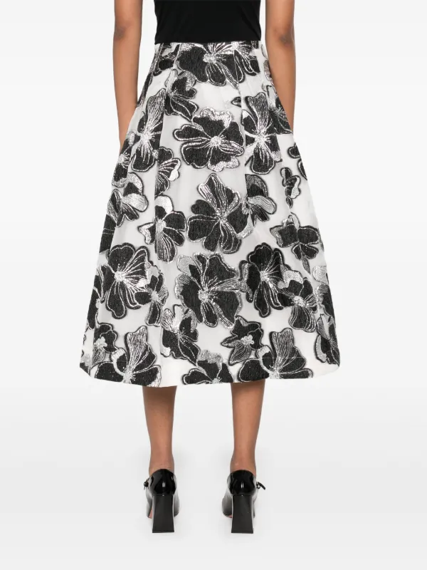 Stine Goya Anemone-jacquard Voluminous Midi Skirt | White