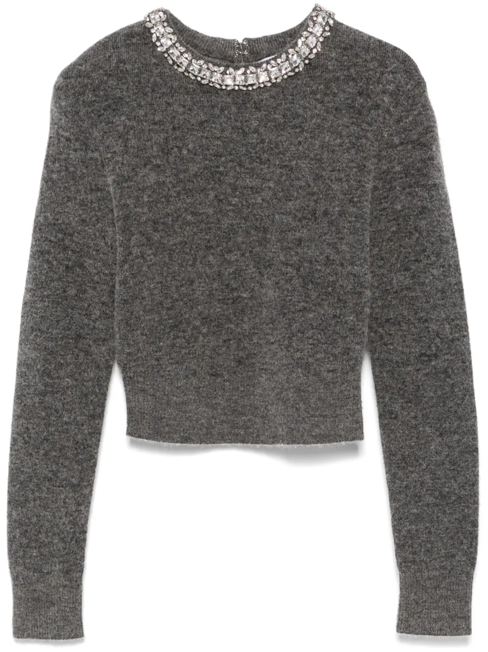 Shop Self-portrait Embellished Sweater In Grey