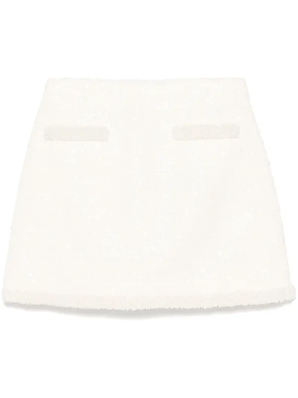 スカート SELF PORTRAIT BOUCLE MINI SKIRT WITH PEARLS Gold Boucle Midi Skirt – self-portrait-US