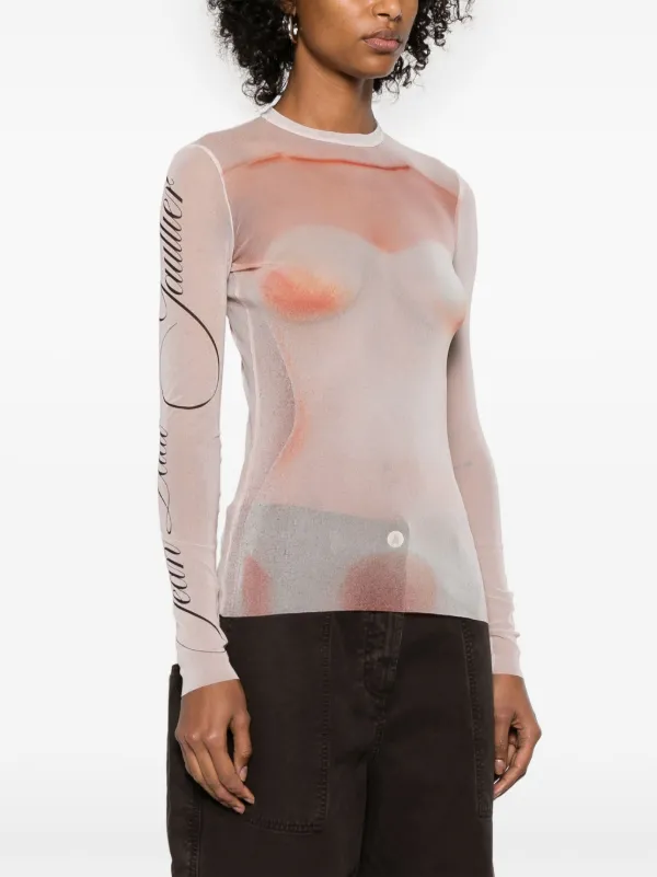 Jean Paul Gaultier silhouette-print T-shirt | Pink | FARFETCH