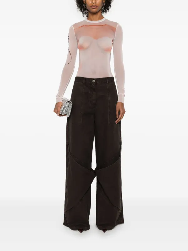 Jean Paul Gaultier silhouette-print T-shirt | Pink | FARFETCH