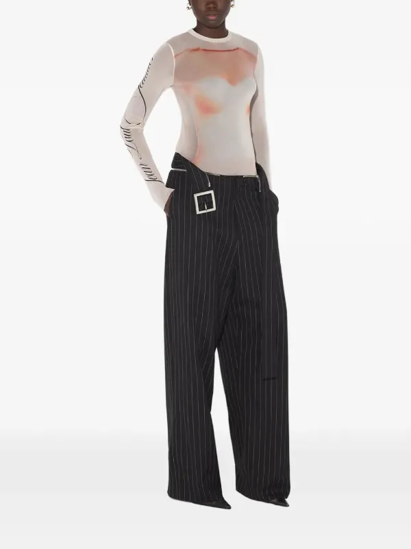 Jean Paul Gaultier silhouette-print T-shirt | Pink | FARFETCH