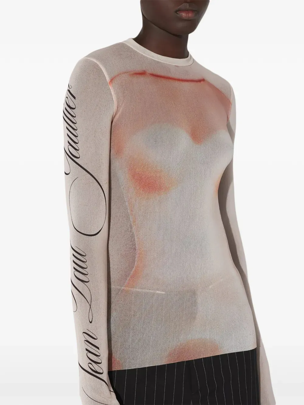 Jean Paul Gaultier silhouette-print T-shirt | Pink | FARFETCH