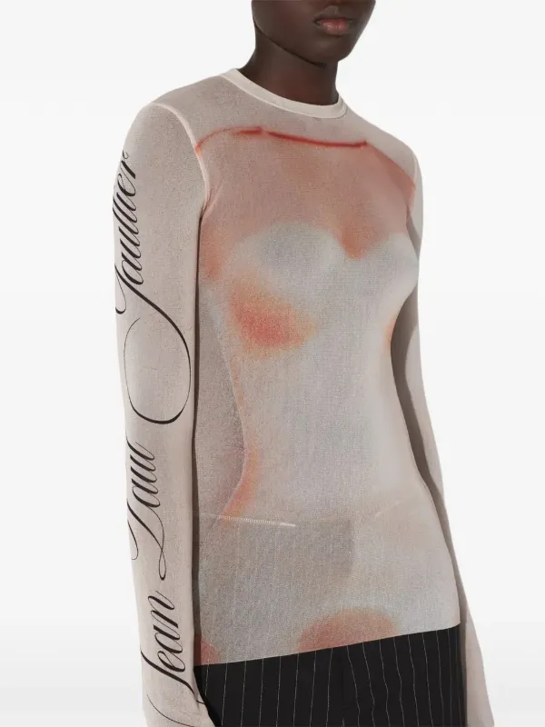 Jean Paul Gaultier silhouette-print T-shirt | Pink | FARFETCH