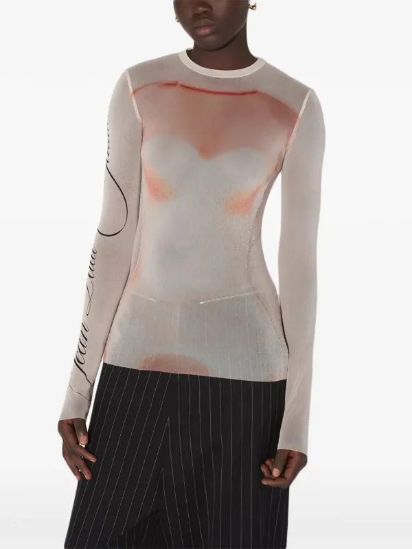Jean Paul Gaultier silhouette-print T-shirt | Pink | FARFETCH