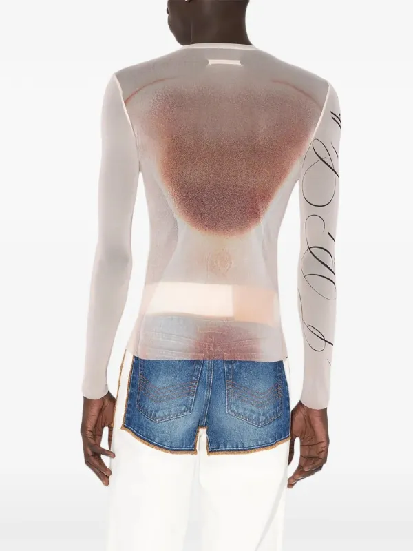Jean Paul Gaultier silhouette-print T-shirt | Pink | FARFETCH