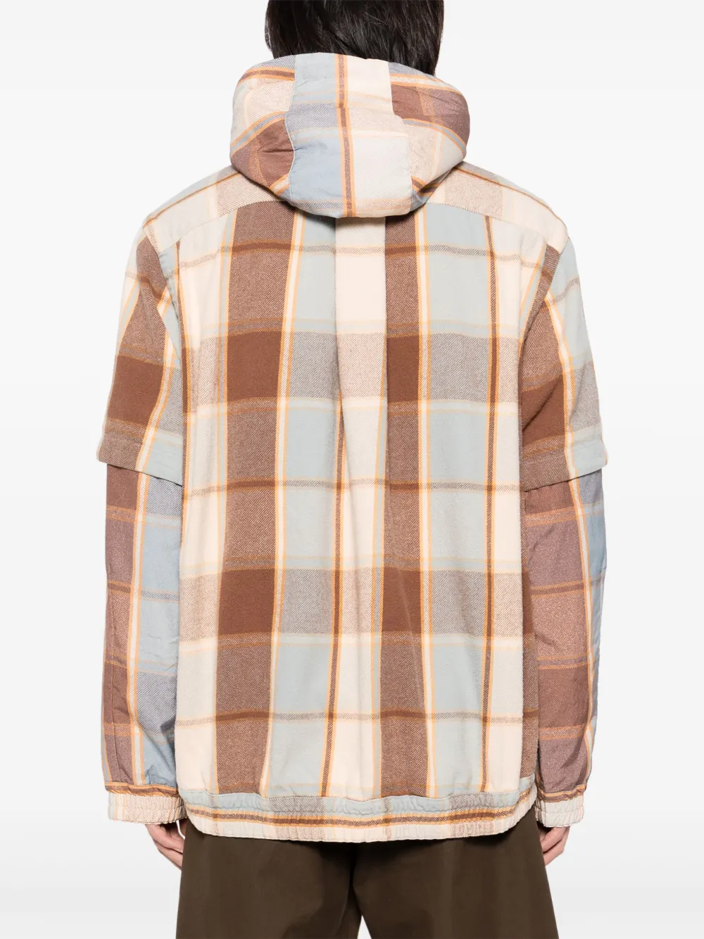 sacai Geruit shirtjack Bruin