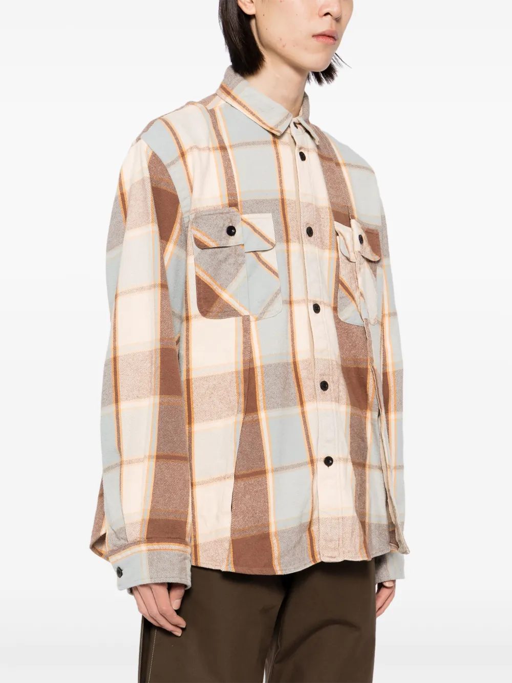 sacai Flanellen overhemd Bruin