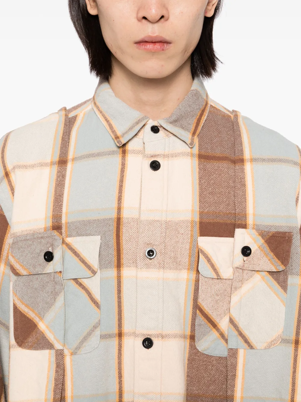 sacai Flanellen overhemd Bruin