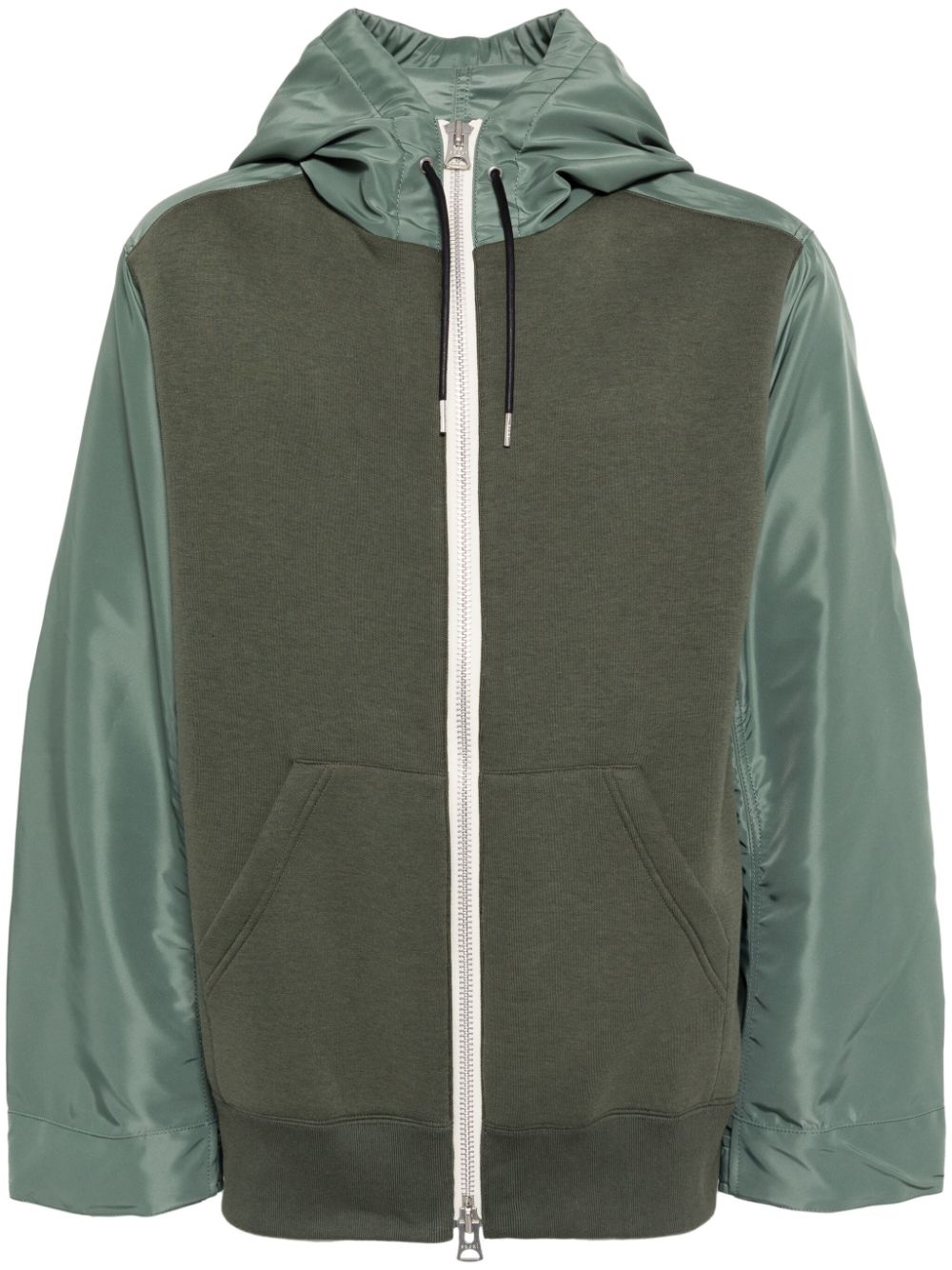 Sacai Hoodie met patchwork Groen