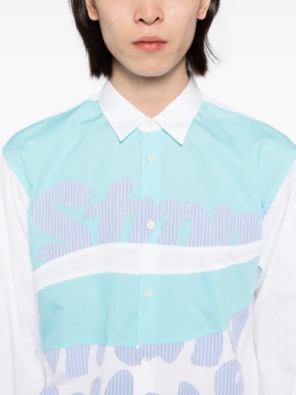 Comme Des Garçons Shirt パッチワーク シャツ | ブルー
