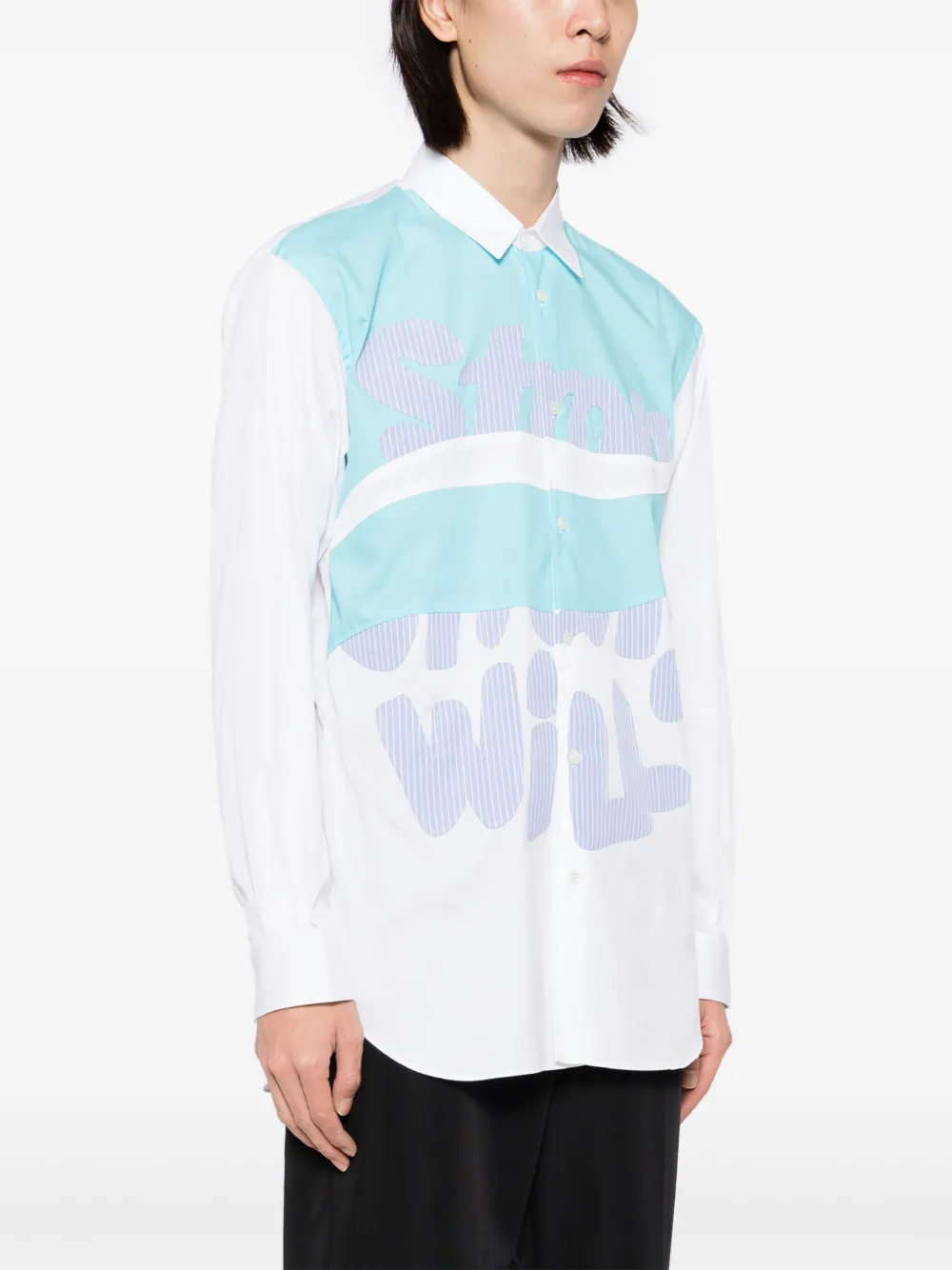 Comme Des Garçons Shirt Overhemd met patchwork Wit