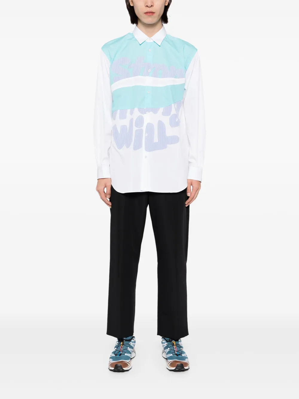 Comme Des Garçons Shirt Overhemd met patchwork - Wit