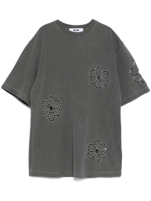 MSGM t-shirt à broderies - Gris - MSGM - Modalova