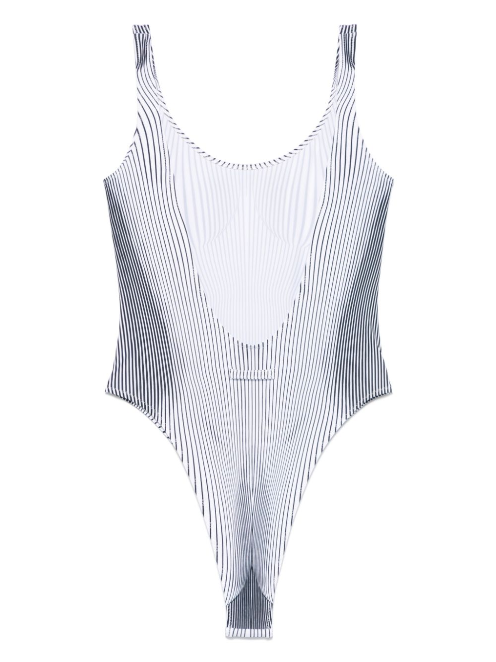 Jean Paul Gaultier striped swimsuit - Wit