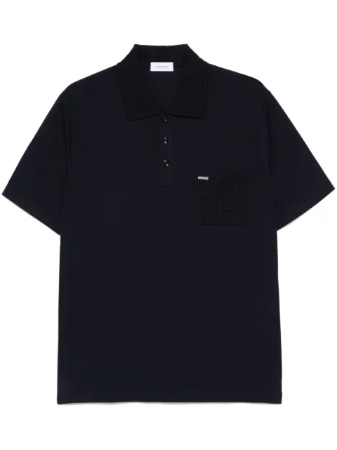 Ferragamo jacquard-pocket V-neck polo shirt