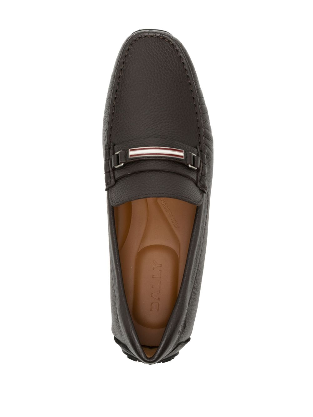 Bally Pilot Driver in Grained Leather wide foot morphology Brown