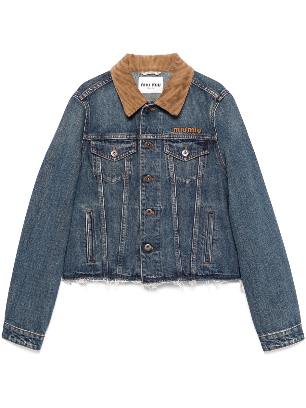 corduroy-collar denim jacket