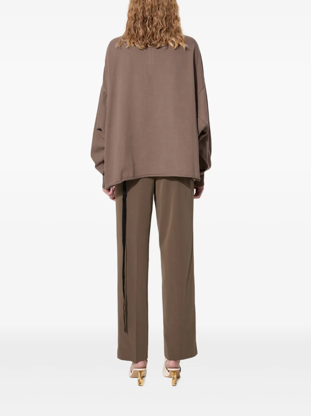 Rick Owens Drkshdw Stitched-panels Sweatshirt In Brown