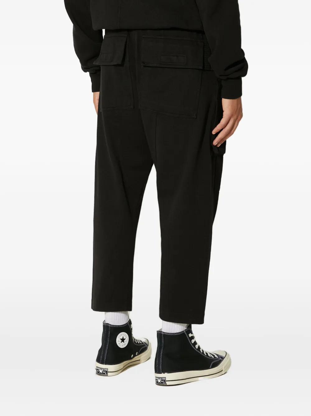 Rick Owens DRKSHDW Broek met cargo zak Zwart