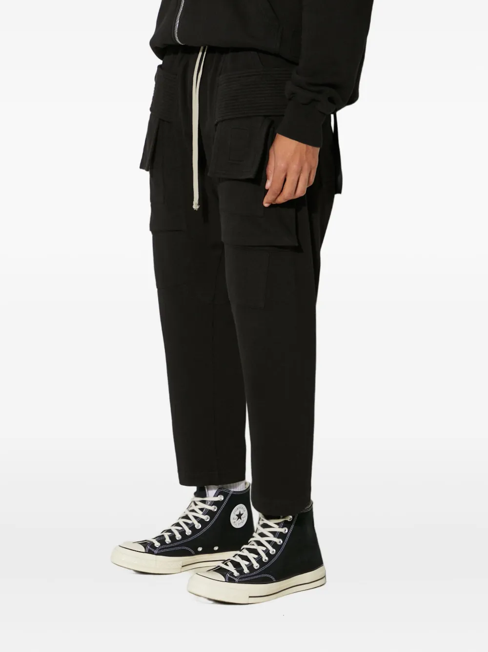 Rick Owens DRKSHDW Broek met cargo zak Zwart