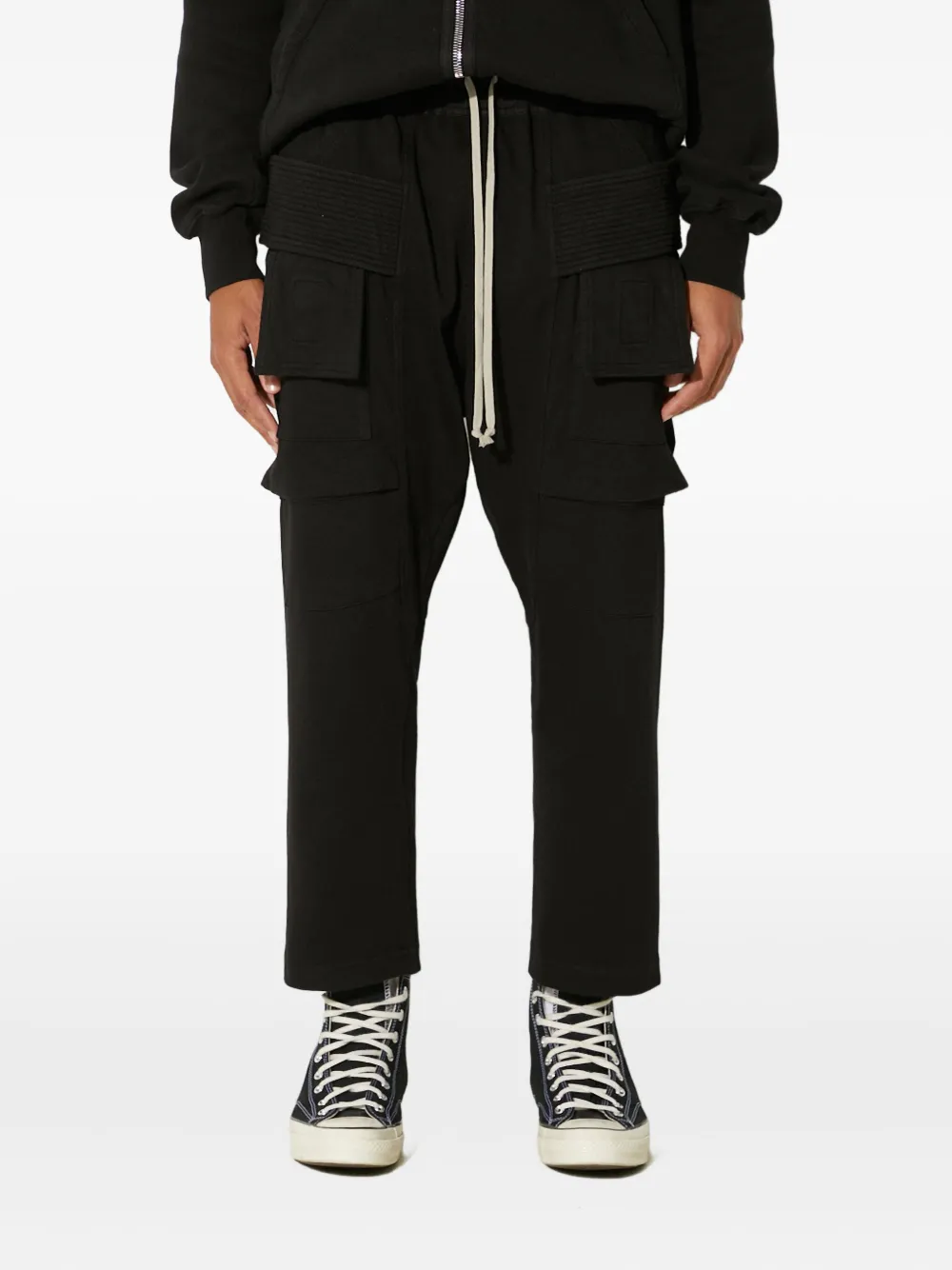 Rick Owens DRKSHDW Broek met cargo zak Zwart