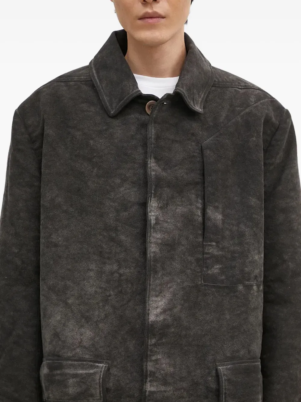 Rick Owens DRKSHDW Jas met opgestikte zak en knopen Grijs