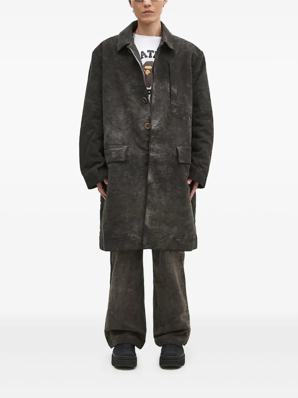 Rick Owens DRKSHDW Jas met opgestikte zak en knopen Grijs