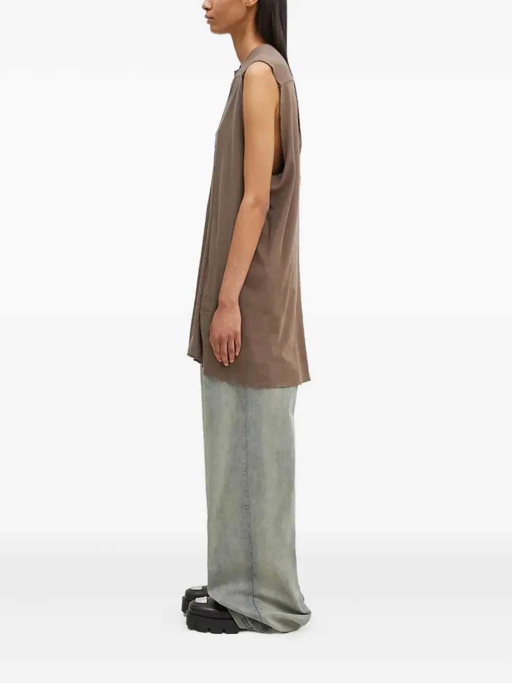 Rick Owens DRKSHDW panelled sleeveless top Bruin