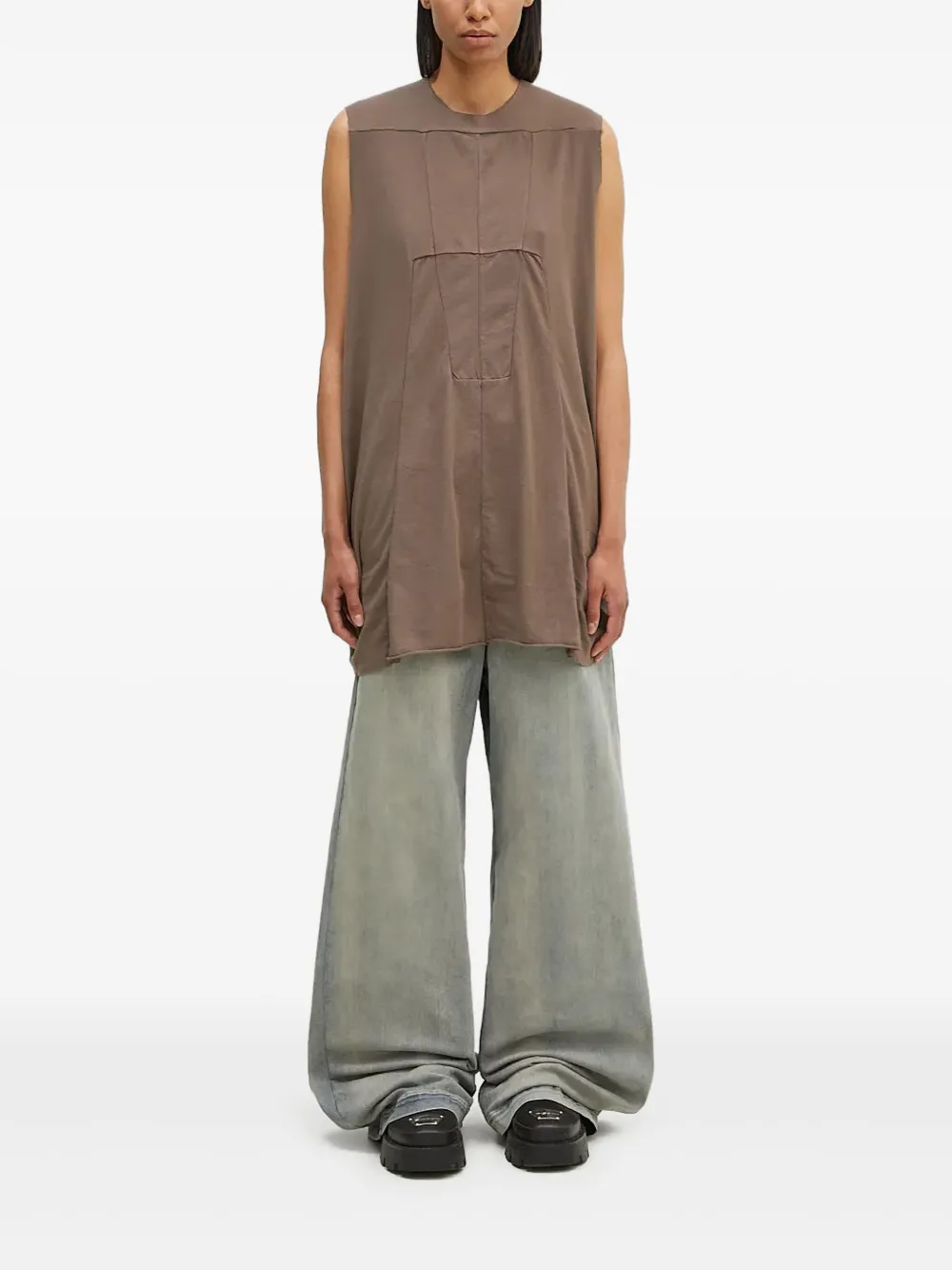 Rick Owens DRKSHDW Mouwloze top Bruin