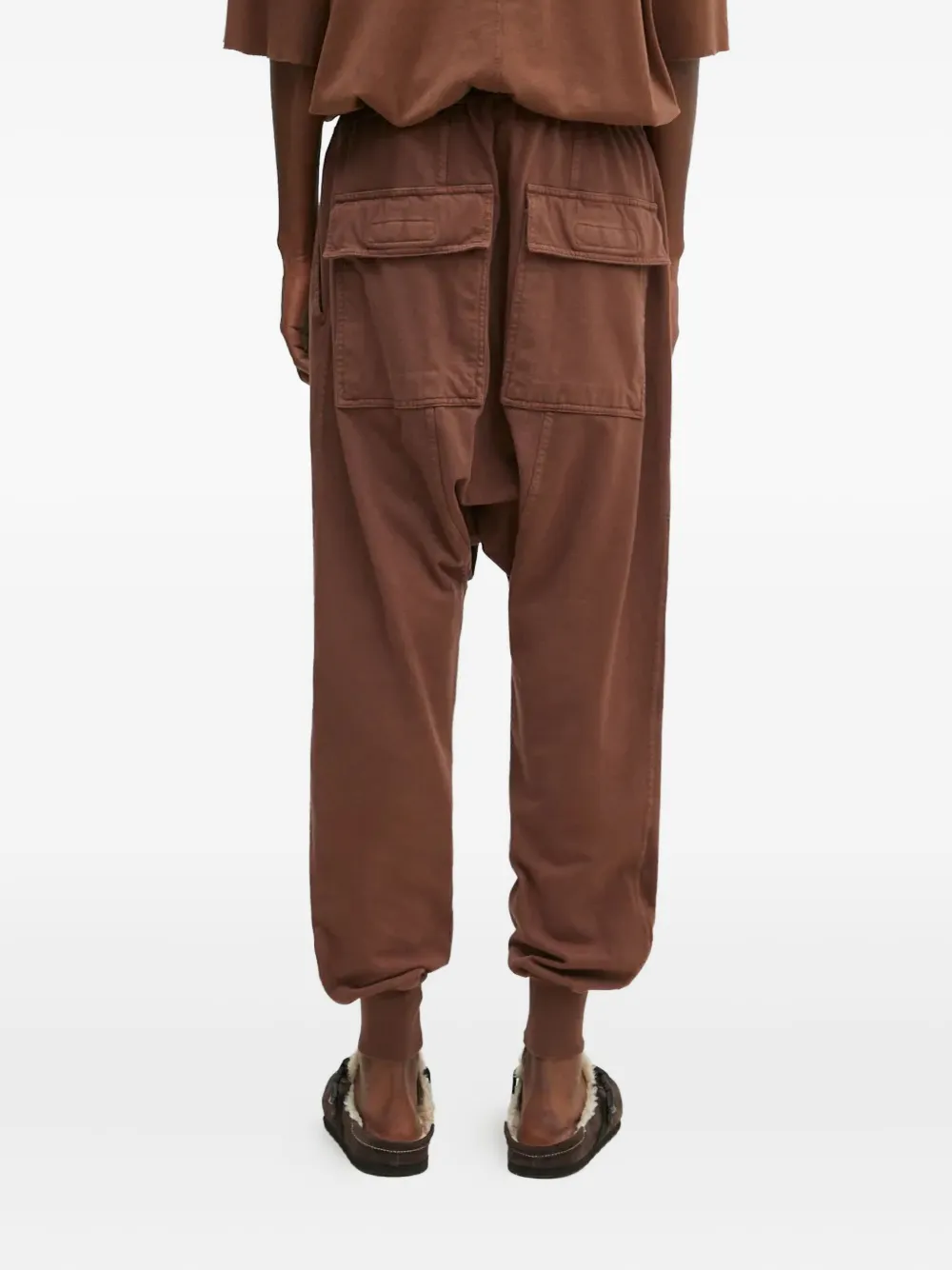 Rick Owens Drkshdw Drawstring Drop-crotch Trousers In Brown