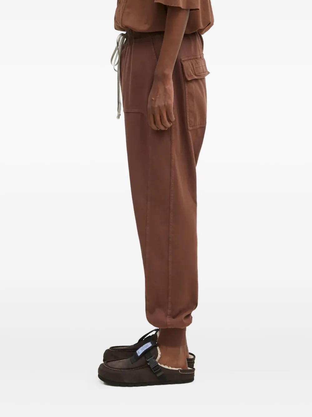 Rick Owens Drkshdw Drawstring Drop-crotch Trousers In Brown