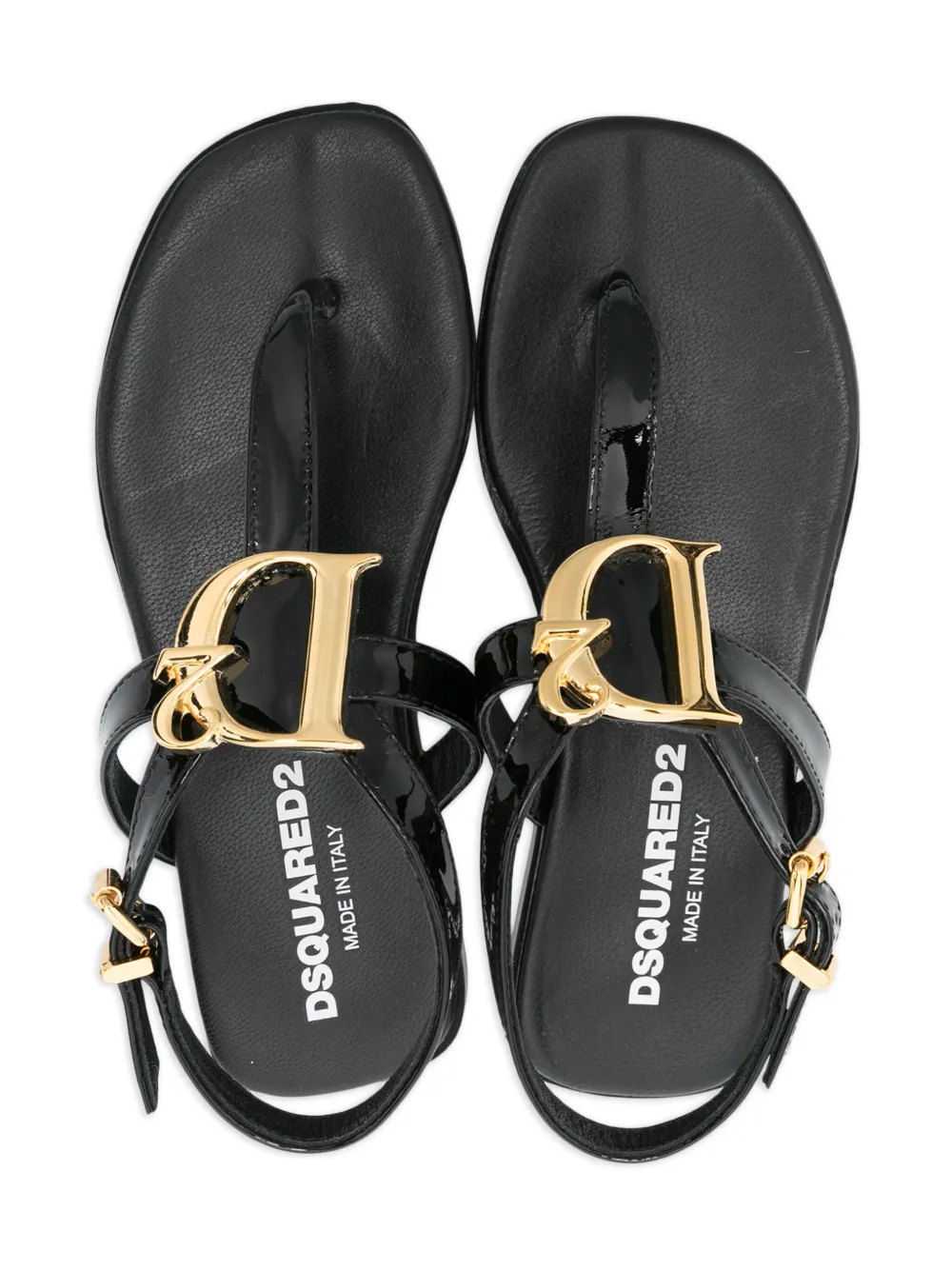 DSQUARED2 KIDS Sandalen met logoplakkaat Zwart