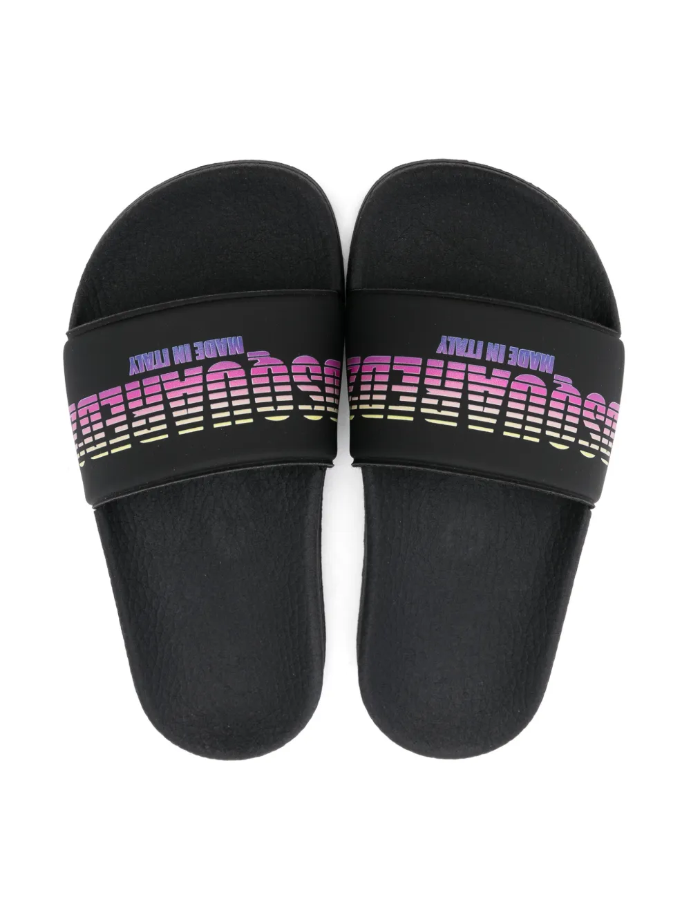 DSQUARED2 KIDS Slippers met logoprint Zwart