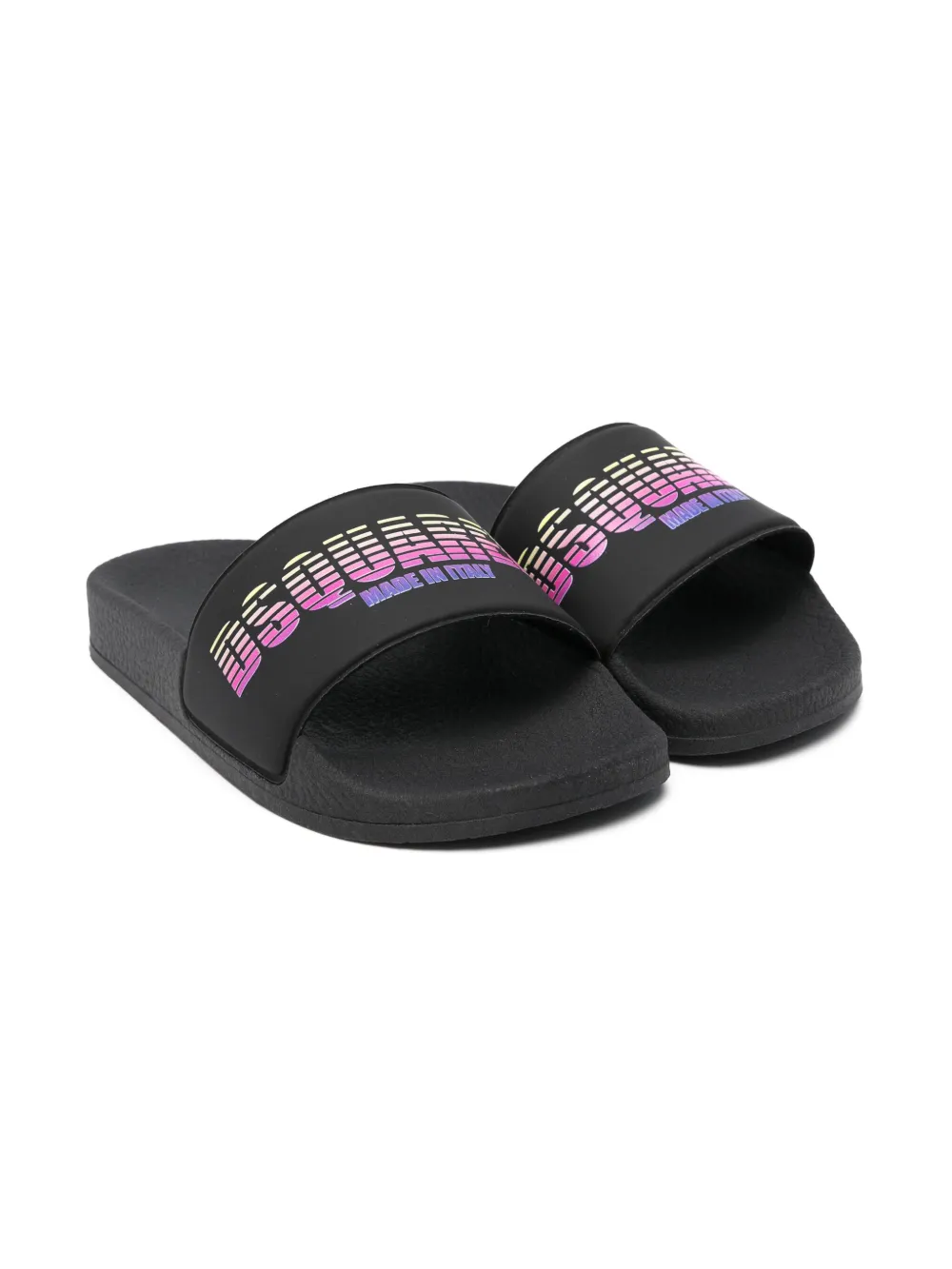 DSQUARED2 KIDS Slippers met logoprint Zwart