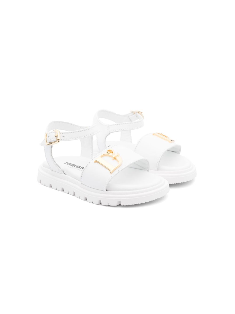 DSQUARED2 KIDS Sandalen met logoplakkaat Wit