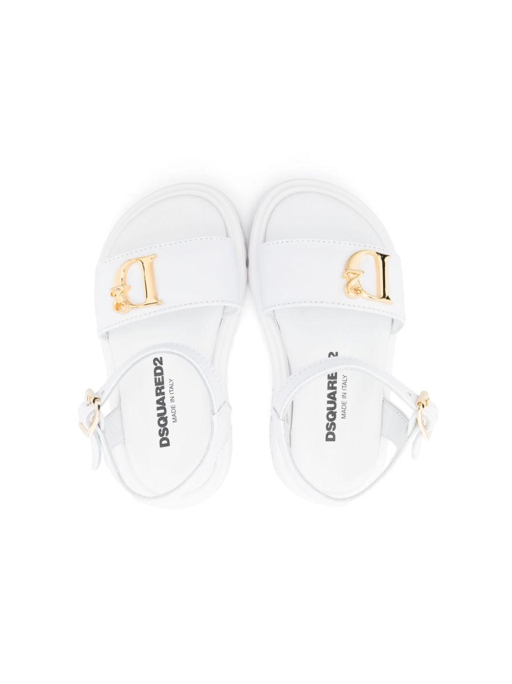 DSQUARED2 KIDS Sandalen met logoplakkaat Wit