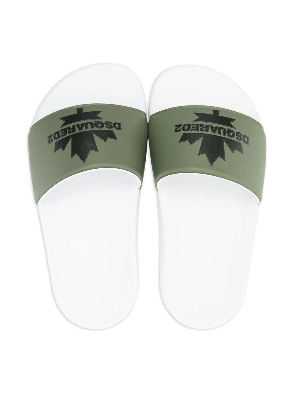 DSQUARED2 KIDS maple leaf-motif slides White