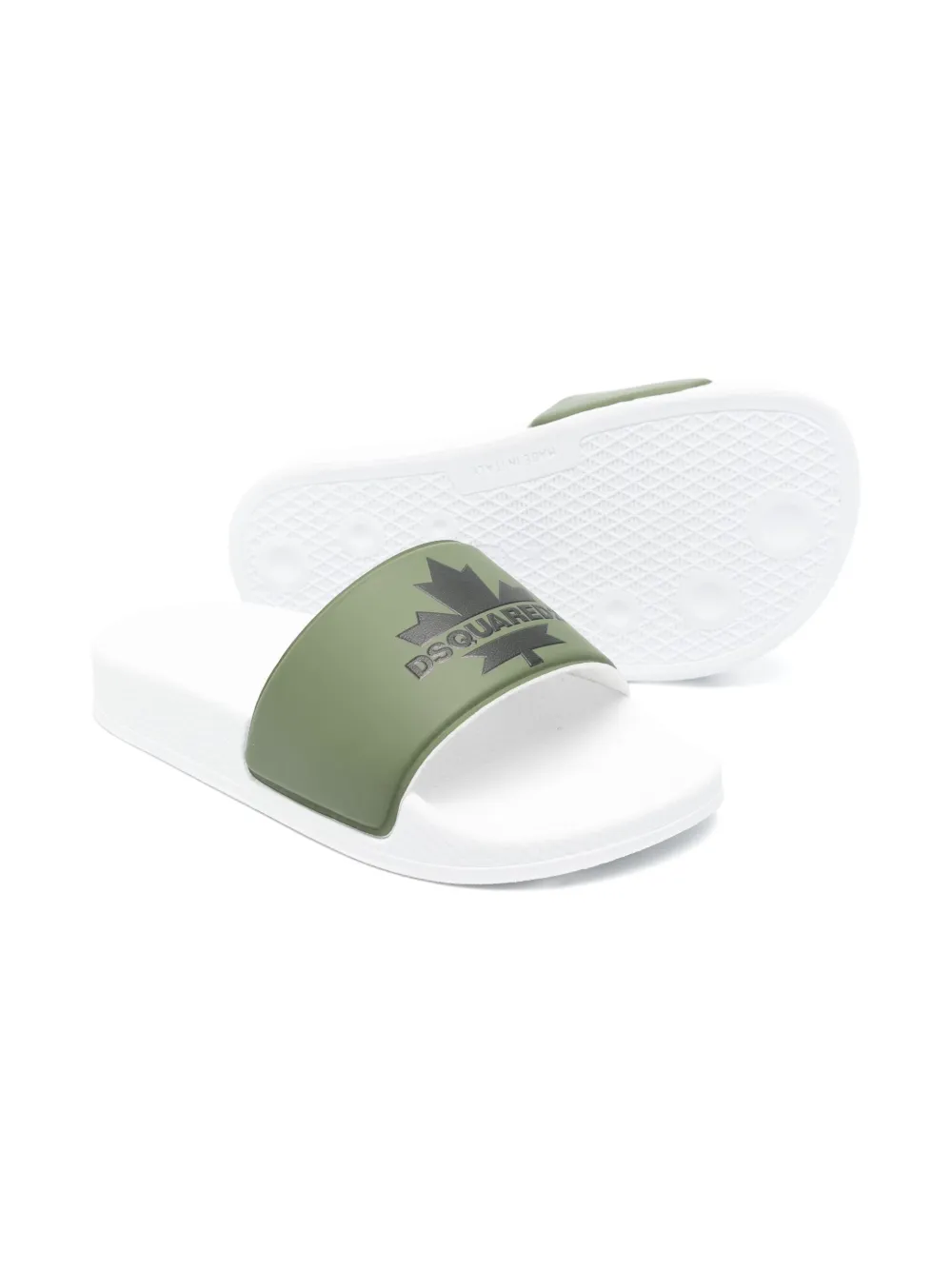 DSQUARED2 KIDS maple leaf-motif slides White