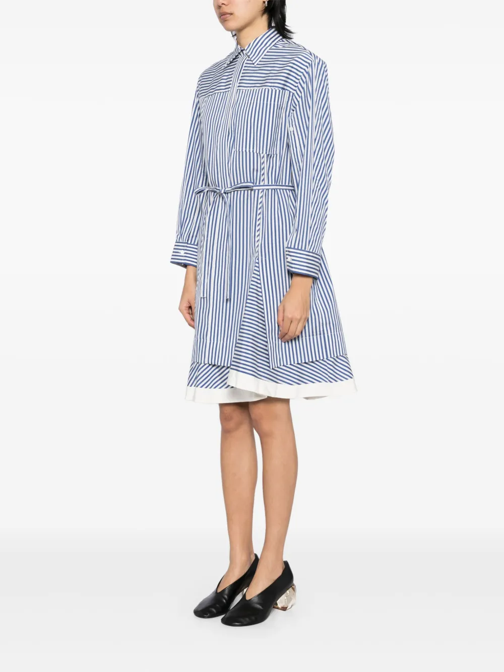 3.1 Phillip Lim Stripe Shirt With Cascade Sleeves In Blue