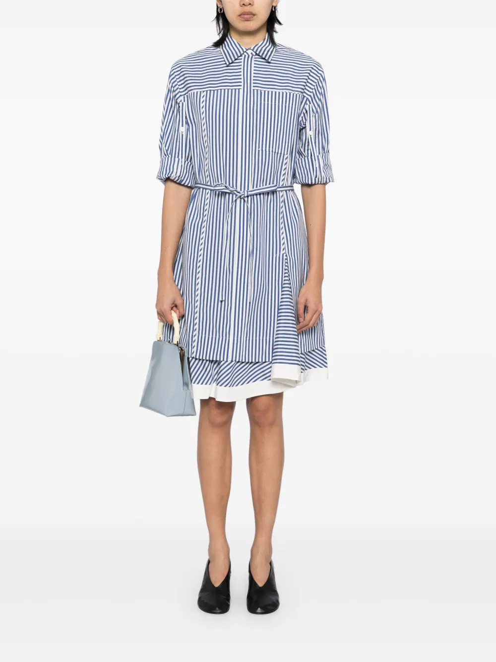 3.1 Phillip Lim Gestreepe blouse met cascade mouwen - Blauw