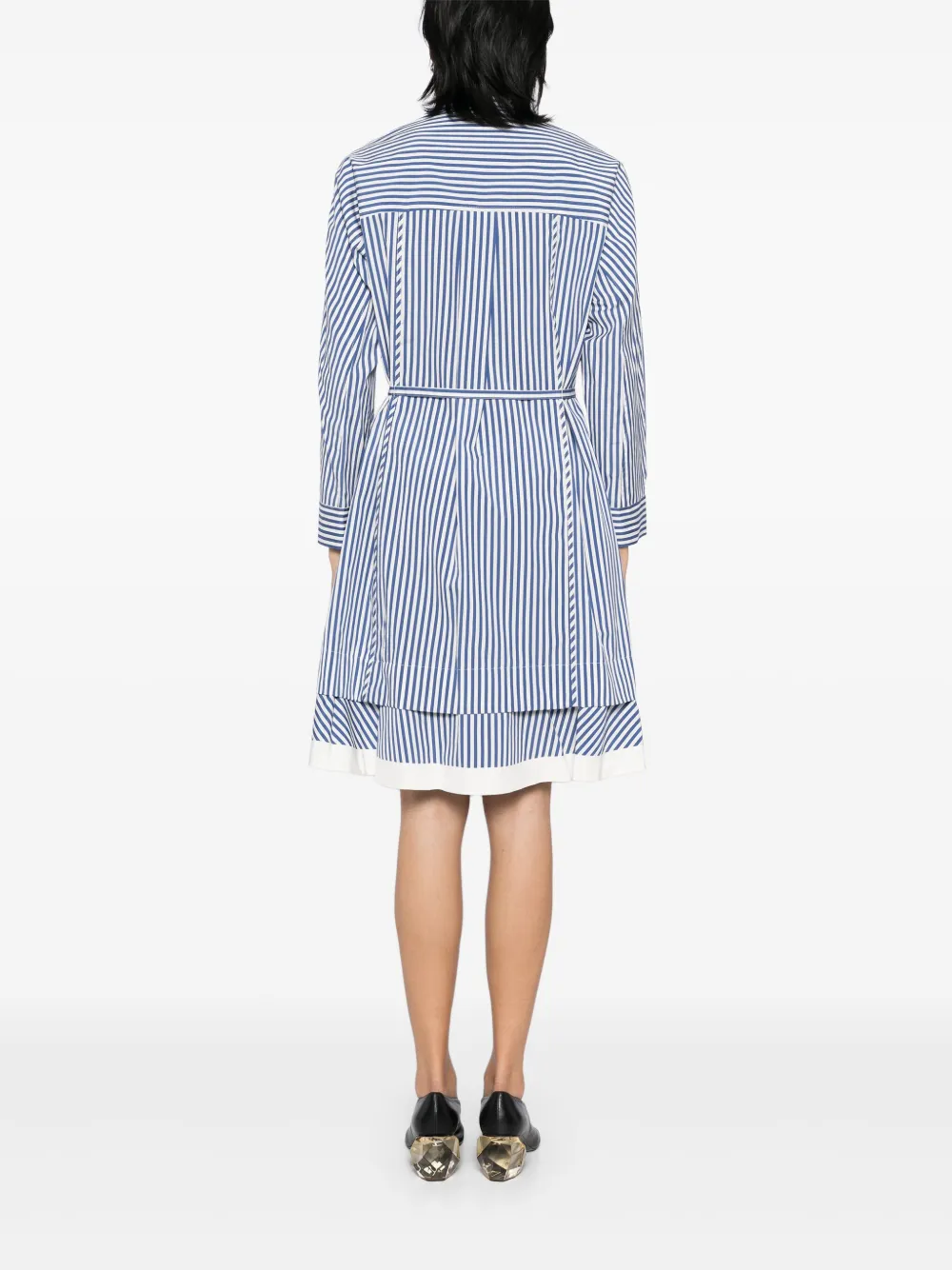 3.1 Phillip Lim Stripe Shirt With Cascade Sleeves In Blue