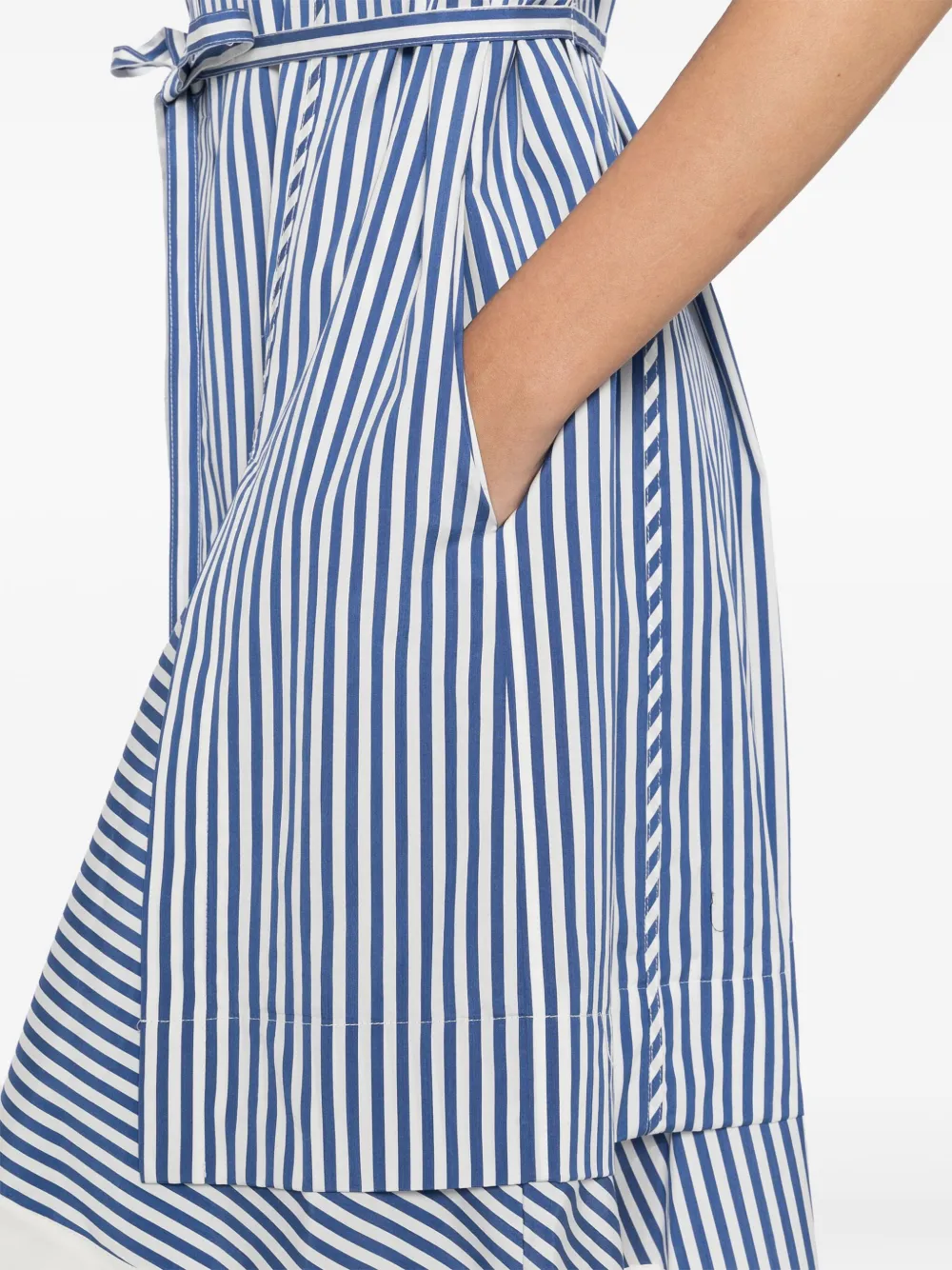 3.1 Phillip Lim Stripe Shirt With Cascade Sleeves In Blue